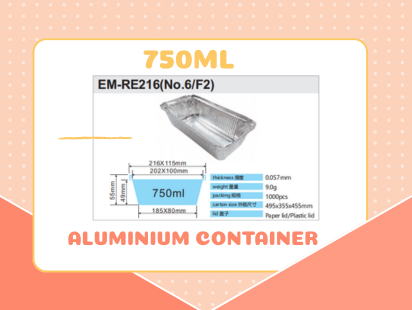 750 ml aluminium container